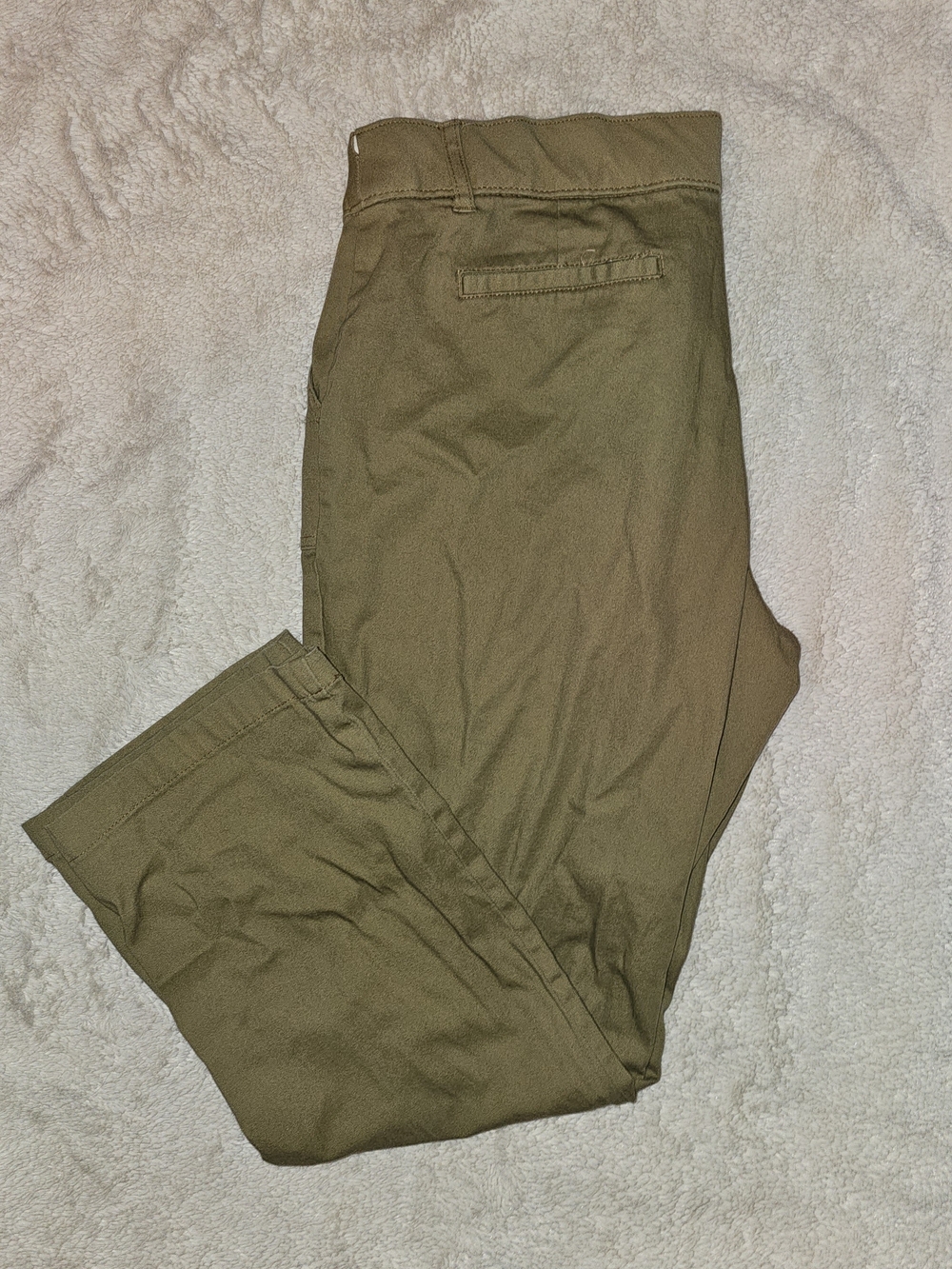 White Stag Women's Khaki Chino Pants Stretch Straight Leg Size 16 Petite